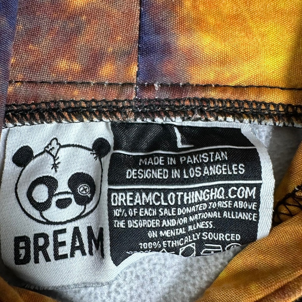 DREAM x KRUZADER "Find Your Fire" Sublimated Tie-Dye Style Unisex Hoodie Size L - Picture 3 of 10